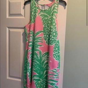 Lilly Pulitzer Perla Pink Pout Flamenco Laser Cut Shift Dress